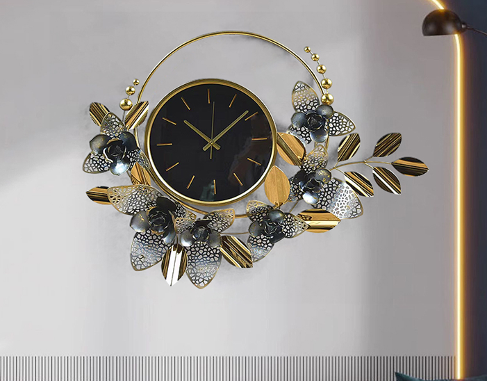 Modern Metal Wall Clock with 3D Creative Ginkgo Leaf Design - Home Decor and Kitchen Gift